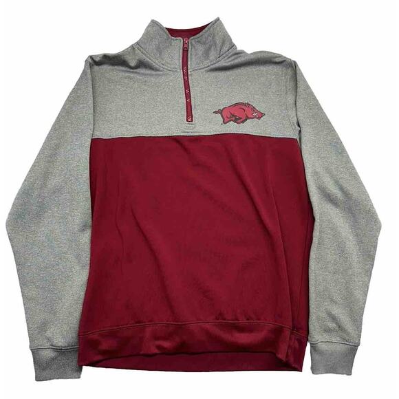 Arkansas Razorbacks E5 Sports Pullover Mens Size Medium 1/4 Zip NCAA - Picture 1 of 6
